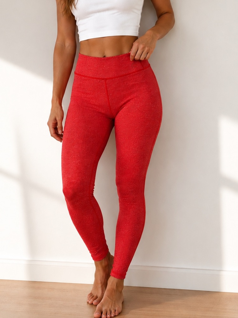WEAR IT TO HEART Red High-Waisted Lined Leggings